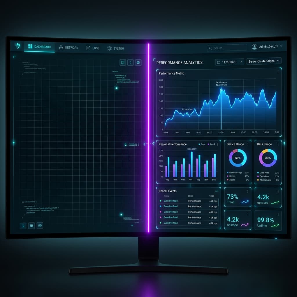 Growth Split Dashboard Mockup